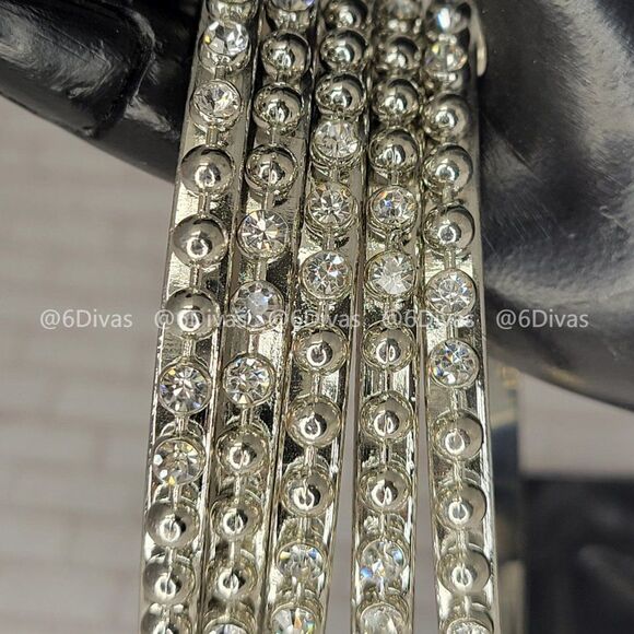 Studded Silvery Bangles-NWOT - Picture 5 of 6